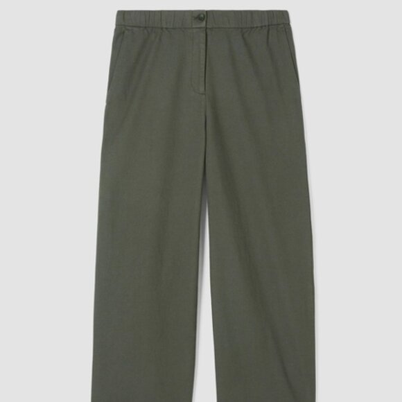NEW Cotton Hemp Stretch Wide-Leg Pant Easy Fit, Ankle Length size S - Picture 4 of 8